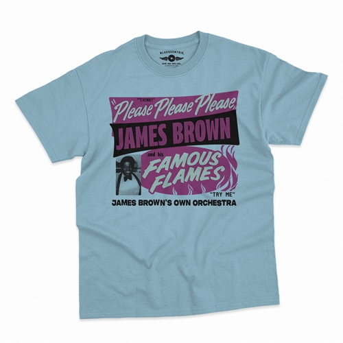 James Brown Famous Flames Tour T-Shirt - Classic Heavy Cotton - classiclightblue