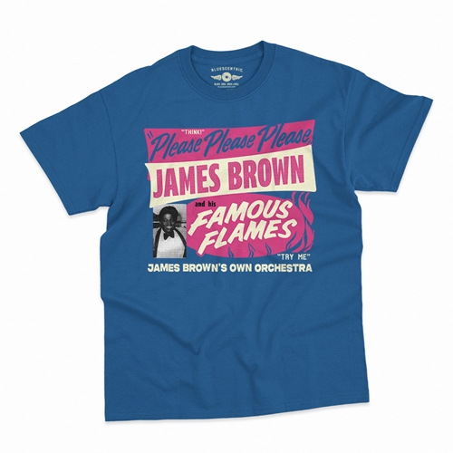 James Brown Famous Flames Tour T-Shirt - Classic Heavy Cotton - classicroyalblue