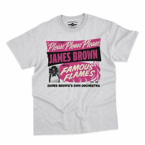 James Brown Famous Flames Tour T-Shirt - Classic Heavy Cotton - classicwhite