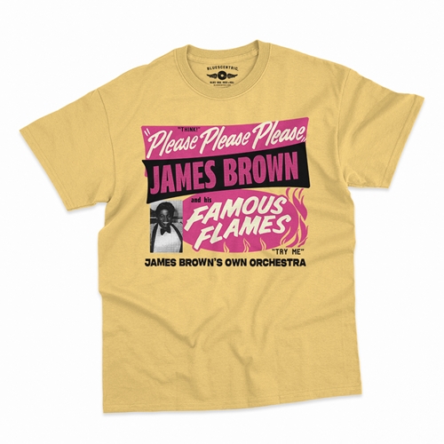 James Brown Famous Flames Tour T-Shirt - Classic Heavy Cotton - classicyellow