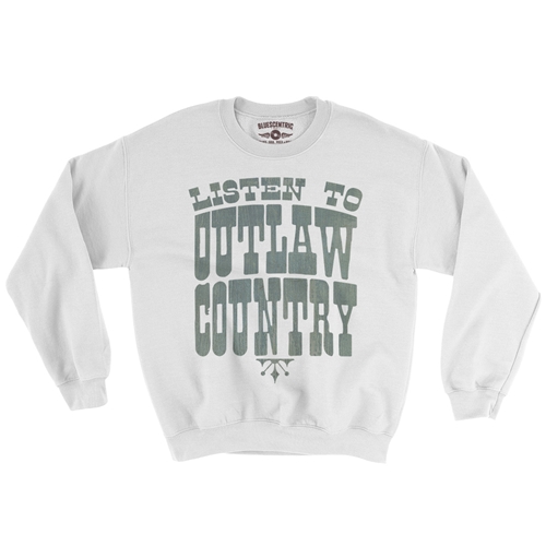 Listen to Outlaw Country Crewneck Sweater - white
