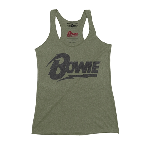 Black David Bowie Diamond Logo Racerback Tank - Women