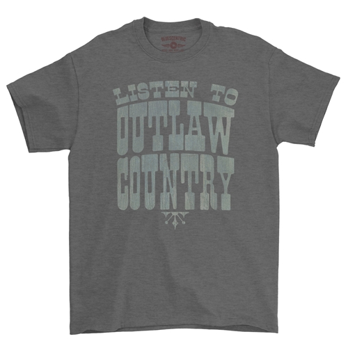 Listen to Outlaw Country T-Shirt - Classic Heavy Cotton - classicheathergrey