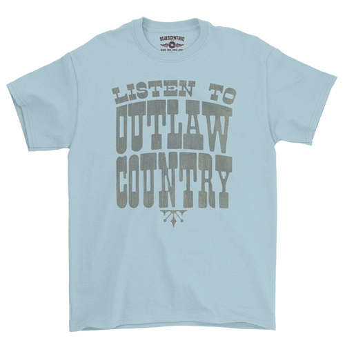 Listen to Outlaw Country T-Shirt - Classic Heavy Cotton - classiclightblue