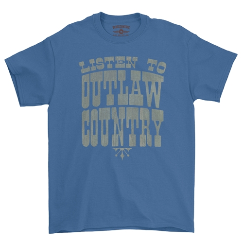 Listen to Outlaw Country T-Shirt - Classic Heavy Cotton - classicroyalblue