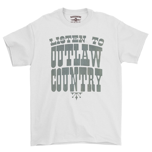 Listen to Outlaw Country T-Shirt - Classic Heavy Cotton - classicwhite