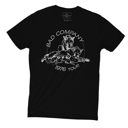 Bad Company 1976 Tour T-Shirt - Lightweight Vintage Style - vintageblack