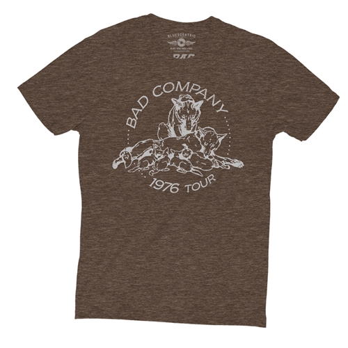 Bad Company 1976 Tour T-Shirt - Lightweight Vintage Style - vintageheatherbrown