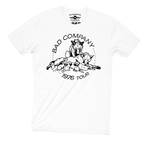 Bad Company 1976 Tour T-Shirt - Lightweight Vintage Style - vintagewhite