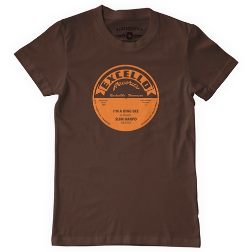 Excello "King Bee" Vinyl Record T-Shirt - Classic Heavy Cotton - classicchocolate