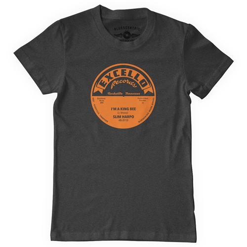 Excello "King Bee" Vinyl Record T-Shirt - Classic Heavy Cotton - classicheathergrey