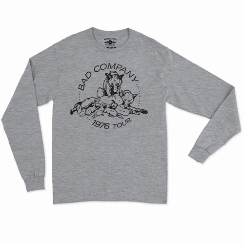 Bad Company 1976 Tour Long Sleeve T-Shirt - longsleeveathleticheather