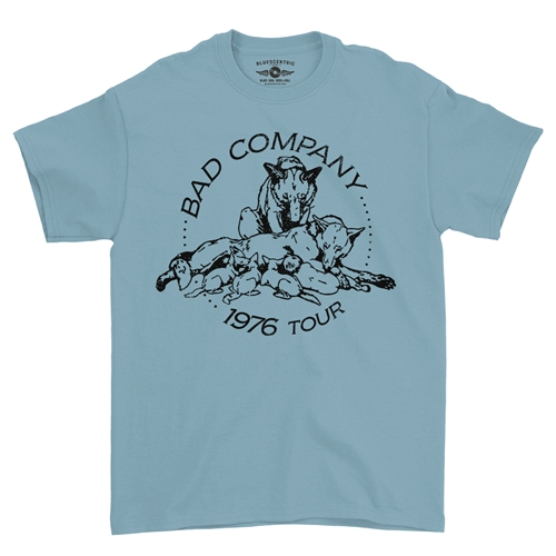 Bad Company 1976 Tour T-Shirt - Classic Heavy Cotton - classiclightblue