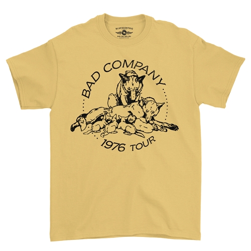 Bad Company 1976 Tour T-Shirt - Classic Heavy Cotton - classicyellow