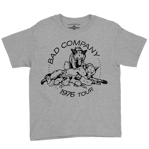 Bad Company 1976 Tour Youth T-Shirt - Lightweight Vintage Children & Toddlers - youthheatherathletic