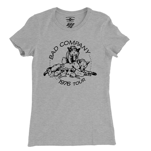 Bad Company 1976 Tour Ladies T Shirt - Relaxed Fit - ladiesathleticheather