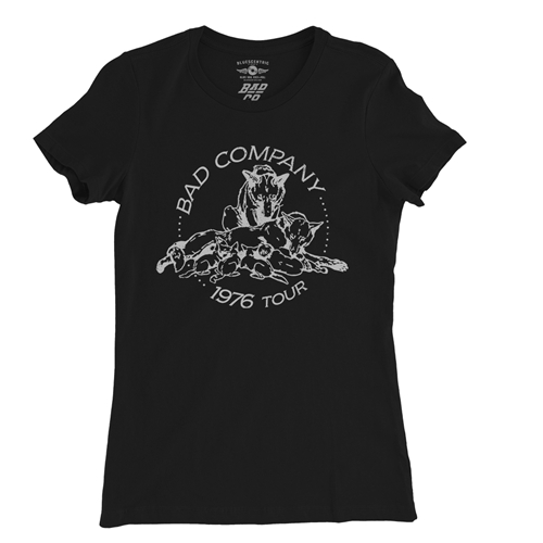 Bad Company 1976 Tour Ladies T Shirt - Relaxed Fit - ladiesblack