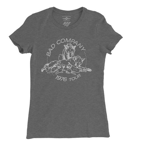 Bad Company 1976 Tour Ladies T Shirt - Relaxed Fit - ladiesdeepheather