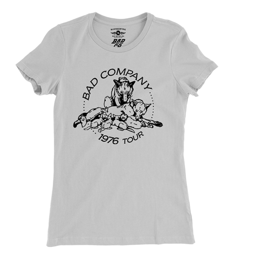 Bad Company 1976 Tour Ladies T Shirt - Relaxed Fit - ladieswhite