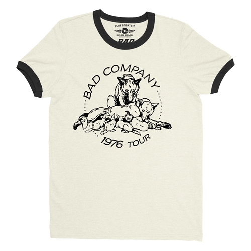 Bad Company 1976 Tour Ringer T-Shirt - ringernaturalblacktrim