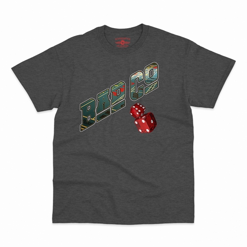 Bad Company Dice T-Shirt - Classic Heavy Cotton - classicheathergrey