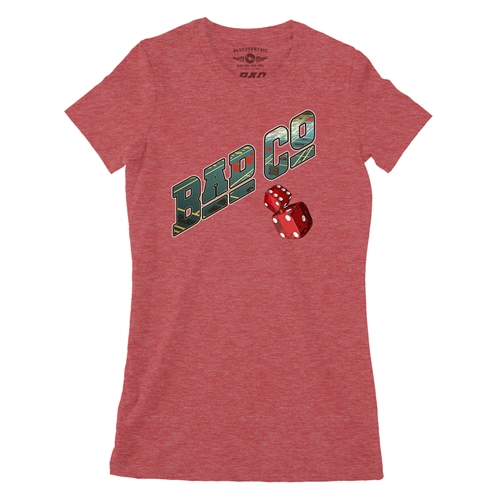 Bad Company Dice Ladies T Shirt - Relaxed Fit - ladiesheatherred