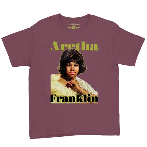 Aretha Franklin Now Youth T-Shirt - Lightweight Vintage Children & Toddlers - youthheathermaroon