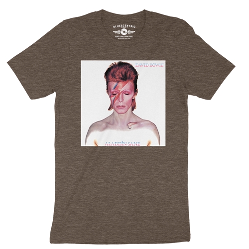 David Bowie Aladdin Sane Album Cover T-Shirt - Lightweight Vintage Style - vintageheatherbrown