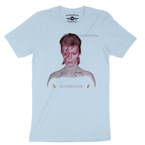 David Bowie Aladdin Sane Album Cover T-Shirt - Lightweight Vintage Style - vintagethrowbackblue