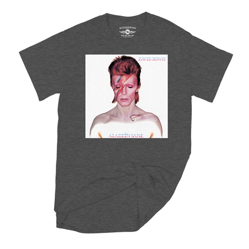 David Bowie Aladdin Sane Album Cover T-Shirt - Classic Heavy Cotton - classicheathergrey