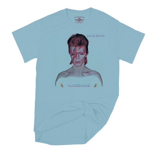 David Bowie Aladdin Sane Album Cover T-Shirt - Classic Heavy Cotton - classiclightblue