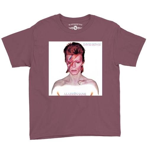 David Bowie Aladdin Sane Album Cover Youth T-Shirt - Lightweight Vintage Children & Toddlers - youthheathermaroon