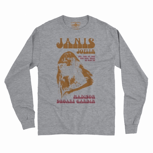 Janis Joplin at Madison Square Garden Long Sleeve T-Shirt - longsleeveathleticheather