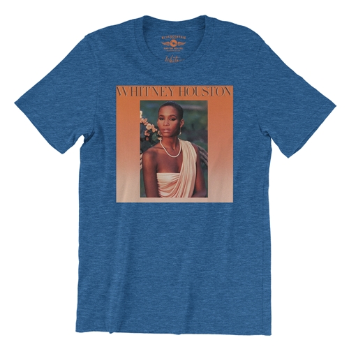 Whitney Houston Debut T-Shirt - Lightweight Vintage Style - vintageheatherroyalblue