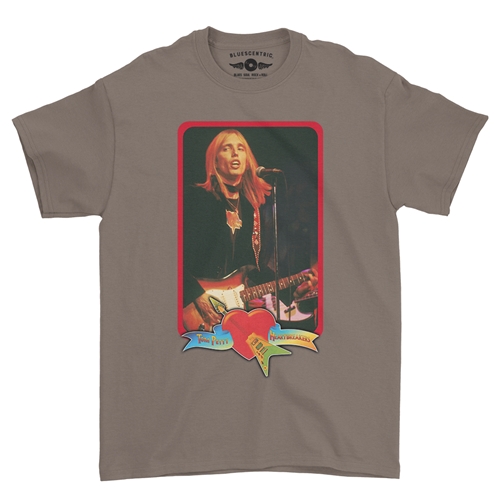 Tom Petty Red Guitar T-Shirt - Classic Heavy Cotton - classictaupe