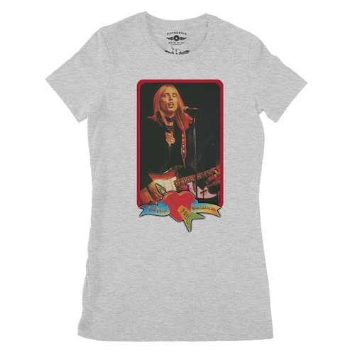 Tom Petty Red Guitar Ladies T Shirt - Relaxed Fit - ladiesathleticheather