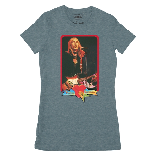 Tom Petty Red Guitar Ladies T Shirt - Relaxed Fit - ladiesheatherdeepteal