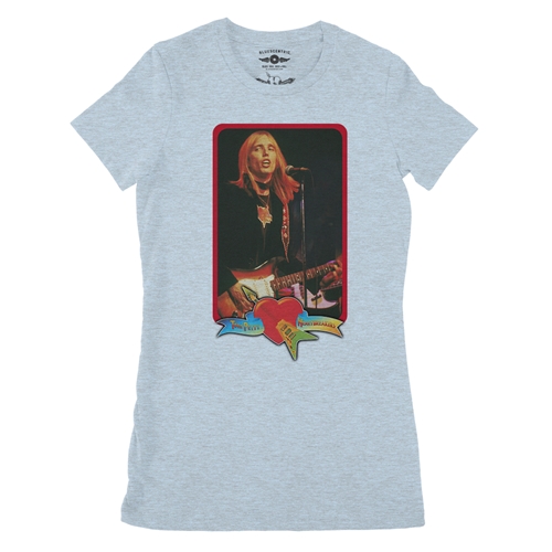 Tom Petty Red Guitar Ladies T Shirt - Relaxed Fit - ladiesheatherprismblue