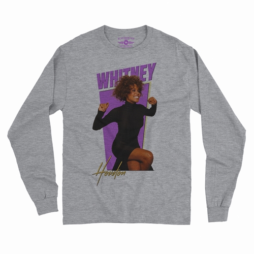 Whitney Houston 80s Vibes Long Sleeve T-Shirt - longsleeveathleticheather