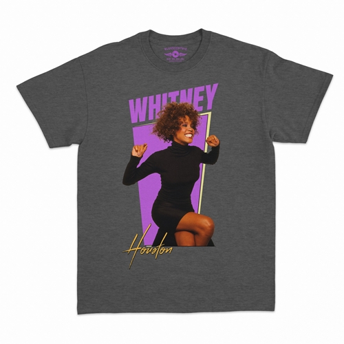 Whitney Houston 80s Vibes T-Shirt - Classic Heavy Cotton - classicheathergrey