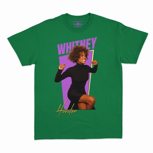 Whitney Houston 80s Vibes T-Shirt - Classic Heavy Cotton - classickellygreen