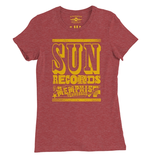 Sun Records Tennessee Home Ladies T Shirt - Relaxed Fit - ladiesheatherred