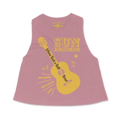 Sun Records Halftone Guitar Racerback Crop Top - Women