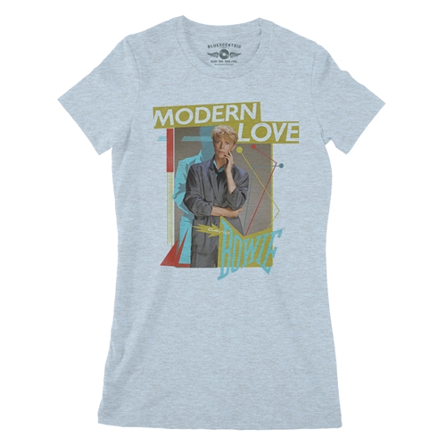 David Bowie Modern Love Ladies T Shirt - Relaxed Fit - ladiesheatherprismblue
