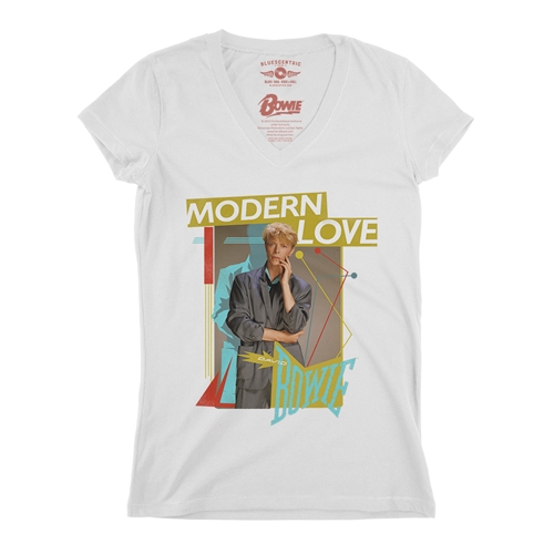 David Bowie Modern Love V-Neck T Shirt - Women