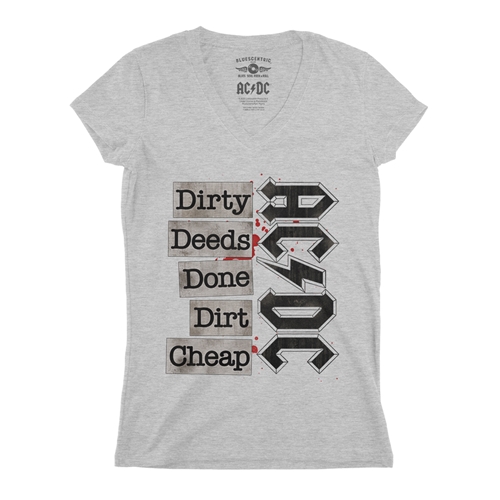AC/DC Dirty Deeds V-Neck T Shirt - Women