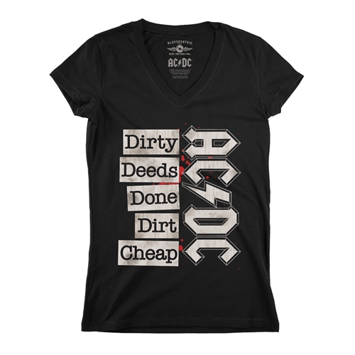 AC/DC Dirty Deeds V-Neck T Shirt - Women