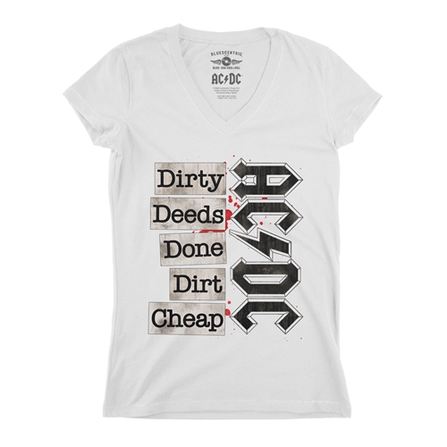 AC/DC Dirty Deeds V-Neck T Shirt - Women