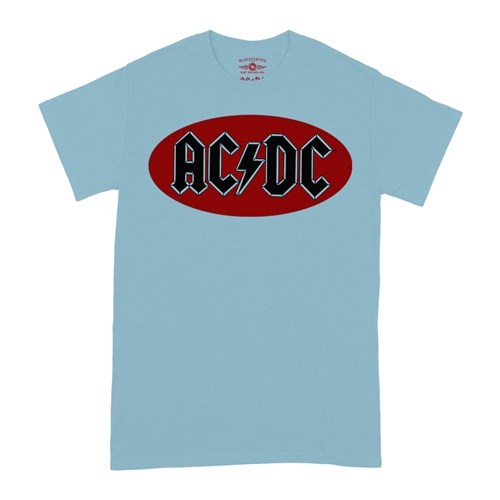 Oval AC/DC Logo T-Shirt - Classic Heavy Cotton - classiclightblue