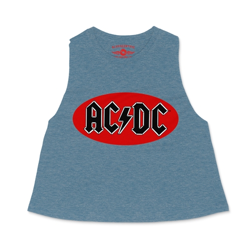 Oval AC/DC Logo Racerback Crop Top - Women